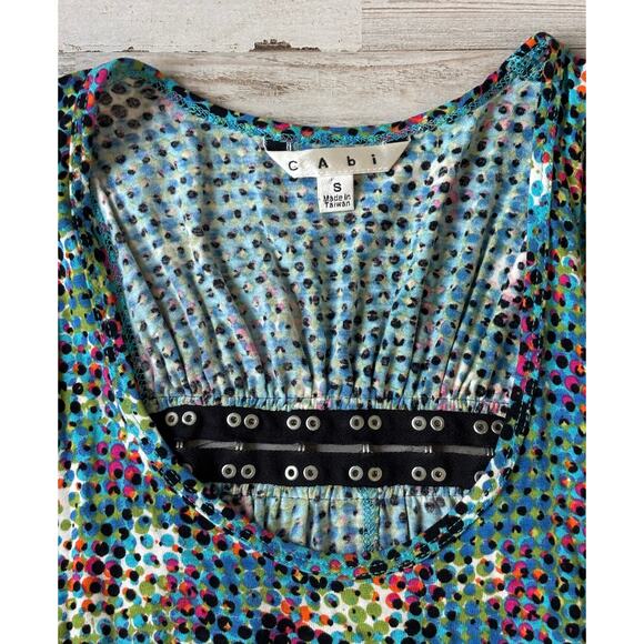 Sleeveless Cabi Multi Color Polka Dot Dress sz S EUC - Picture 2 of 5